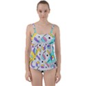 Tridimensional-pastel-shapes-background-memphis-style Twist Front Tankini Set View1