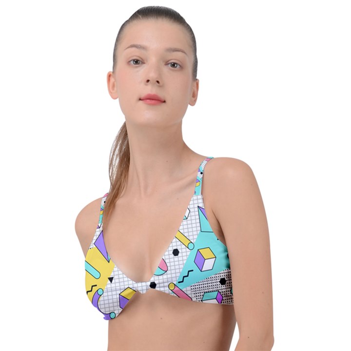 Tridimensional-pastel-shapes-background-memphis-style Knot Up Bikini Top