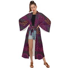 Colorful-abstract-seamless-pattern Maxi Kimono