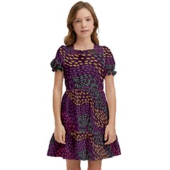 Colorful-abstract-seamless-pattern Kids  Puff Sleeved Dress