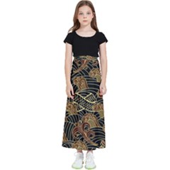 Oriental-traditional-seamless-pattern Kids  Flared Maxi Skirt