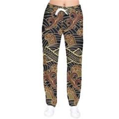 Oriental-traditional-seamless-pattern Women Velvet Drawstring Pants by Wegoenart