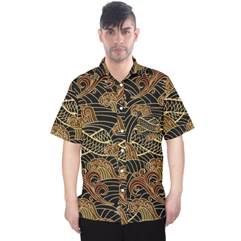 Oriental-traditional-seamless-pattern Men s Hawaii Shirt by Wegoenart