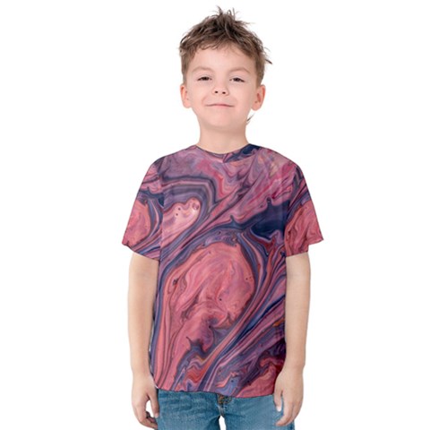 Abstract-colorful-painting-background-closeup Kids  Cotton Tee by Wegoenart