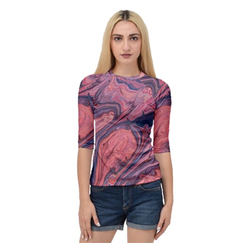 Abstract-colorful-painting-background-closeup Quarter Sleeve Raglan Tee by Wegoenart