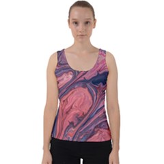 Abstract-colorful-painting-background-closeup Velvet Tank Top by Wegoenart