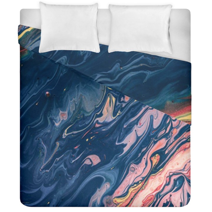 Liquid abstract paint texture Duvet Cover Double Side (California King Size)