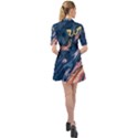 Liquid abstract paint texture Belted Shirt Dress View2