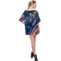 Liquid abstract paint texture Oversized Chiffon Top View2