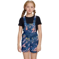 Liquid Abstract Paint Texture Kids  Short Overalls by Wegoenart