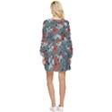 Seamless-floral-pattern-with-tropical-flowers Tiered Long Sleeve Mini Dress View2