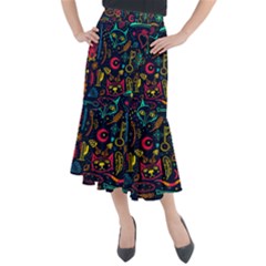 Sketch-graphic-illustration Midi Mermaid Skirt by Wegoenart