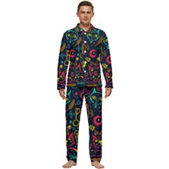 Sketch-graphic-illustration Men s Long Sleeve Velvet Pocket Pajamas Set by Wegoenart