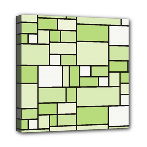 Green-geometric-digital-paper Mini Canvas 8  X 8  (stretched) by Wegoenart