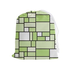 Green-geometric-digital-paper Drawstring Pouch (xl) by Wegoenart