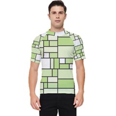 Green-geometric-digital-paper Men s Short Sleeve Rash Guard