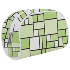 Green-geometric-digital-paper Make Up Case (medium) by Wegoenart