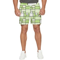 Green-geometric-digital-paper Men s Runner Shorts by Wegoenart