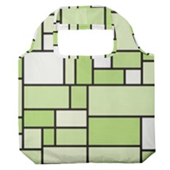 Green-geometric-digital-paper Premium Foldable Grocery Recycle Bag by Wegoenart