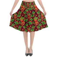 Illustration-christmas-default Flared Midi Skirt