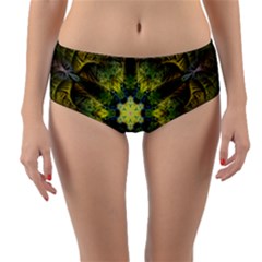 Fractal Fantasy Design Background Reversible Mid-waist Bikini Bottoms by Wegoenart