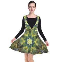 Fractal Fantasy Design Background Plunge Pinafore Dress by Wegoenart