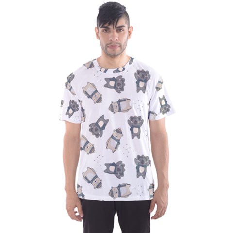 Cute Seamless Pattern With Koala Panda Bear Men s Sport Mesh Tee by Wegoenart