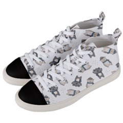 Cute Seamless Pattern With Koala Panda Bear Men s Mid-top Canvas Sneakers by Wegoenart