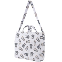 Cute Seamless Pattern With Koala Panda Bear Square Shoulder Tote Bag by Wegoenart