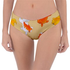 Gold Fish Seamless Pattern Background Reversible Classic Bikini Bottoms by Wegoenart