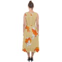 Gold Fish Seamless Pattern Background Midi Tie-Back Chiffon Dress View2