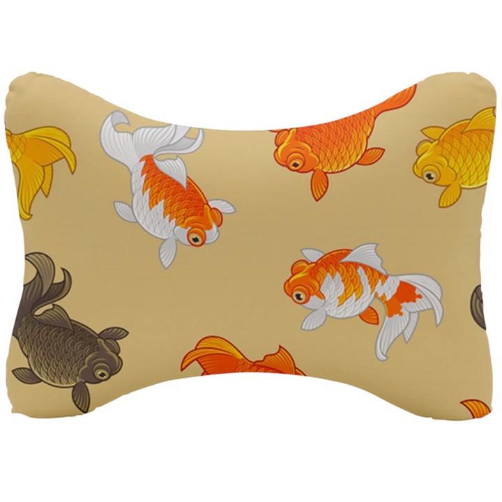 Gold Fish Seamless Pattern Background Seat Head Rest Cushion