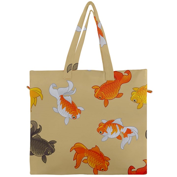 Gold Fish Seamless Pattern Background Canvas Travel Bag