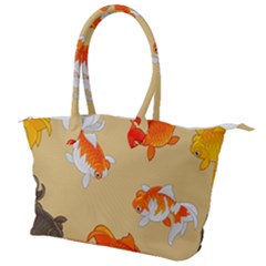 Gold Fish Seamless Pattern Background Canvas Shoulder Bag