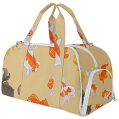 Gold Fish Seamless Pattern Background Burner Gym Duffel Bag by Wegoenart