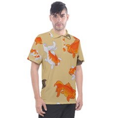 Gold Fish Seamless Pattern Background Men s Polo Tee by Wegoenart