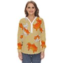 Gold Fish Seamless Pattern Background Zip Up Long Sleeve Blouse View1