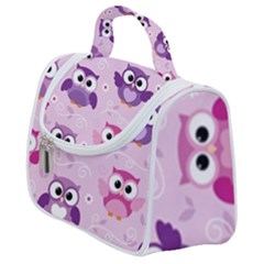 Seamless Cute Colourfull Owl Kids Pattern Satchel Handbag by Wegoenart