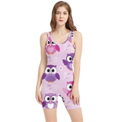 Seamless Cute Colourfull Owl Kids Pattern Women s Wrestling Singlet by Wegoenart