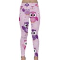 Seamless Cute Colourfull Owl Kids Pattern Lightweight Velour Classic Yoga Leggings View1