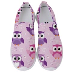 Seamless Cute Colourfull Owl Kids Pattern Men s Slip On Sneakers by Wegoenart