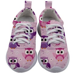 Seamless Cute Colourfull Owl Kids Pattern Kids Athletic Shoes by Wegoenart