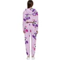 Seamless Cute Colourfull Owl Kids Pattern Cropped Zip Up Lounge Set View2