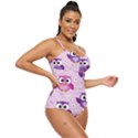 Seamless Cute Colourfull Owl Kids Pattern Retro Full Coverage Swimsuit View3