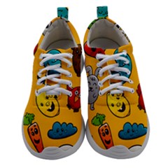 Graffiti Characters Seamless Ornament Women Athletic Shoes by Wegoenart