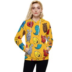 Graffiti Characters Seamless Ornament Women s Lightweight Drawstring Hoodie by Wegoenart