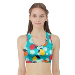 Pop Art Style Citrus Seamless Pattern Sports Bra With Border by Wegoenart