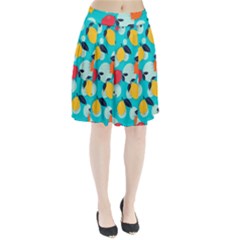 Pop Art Style Citrus Seamless Pattern Pleated Skirt by Wegoenart