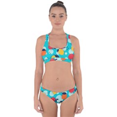 Pop Art Style Citrus Seamless Pattern Cross Back Hipster Bikini Set by Wegoenart