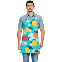 Pop Art Style Citrus Seamless Pattern Kitchen Apron